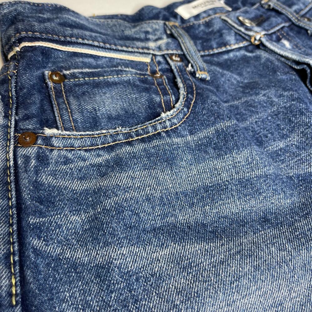 Moussy Vintage Womens Guilford Straight Leg Distressed Jeans size 28 Medium Blue - Picture 11 of 14
